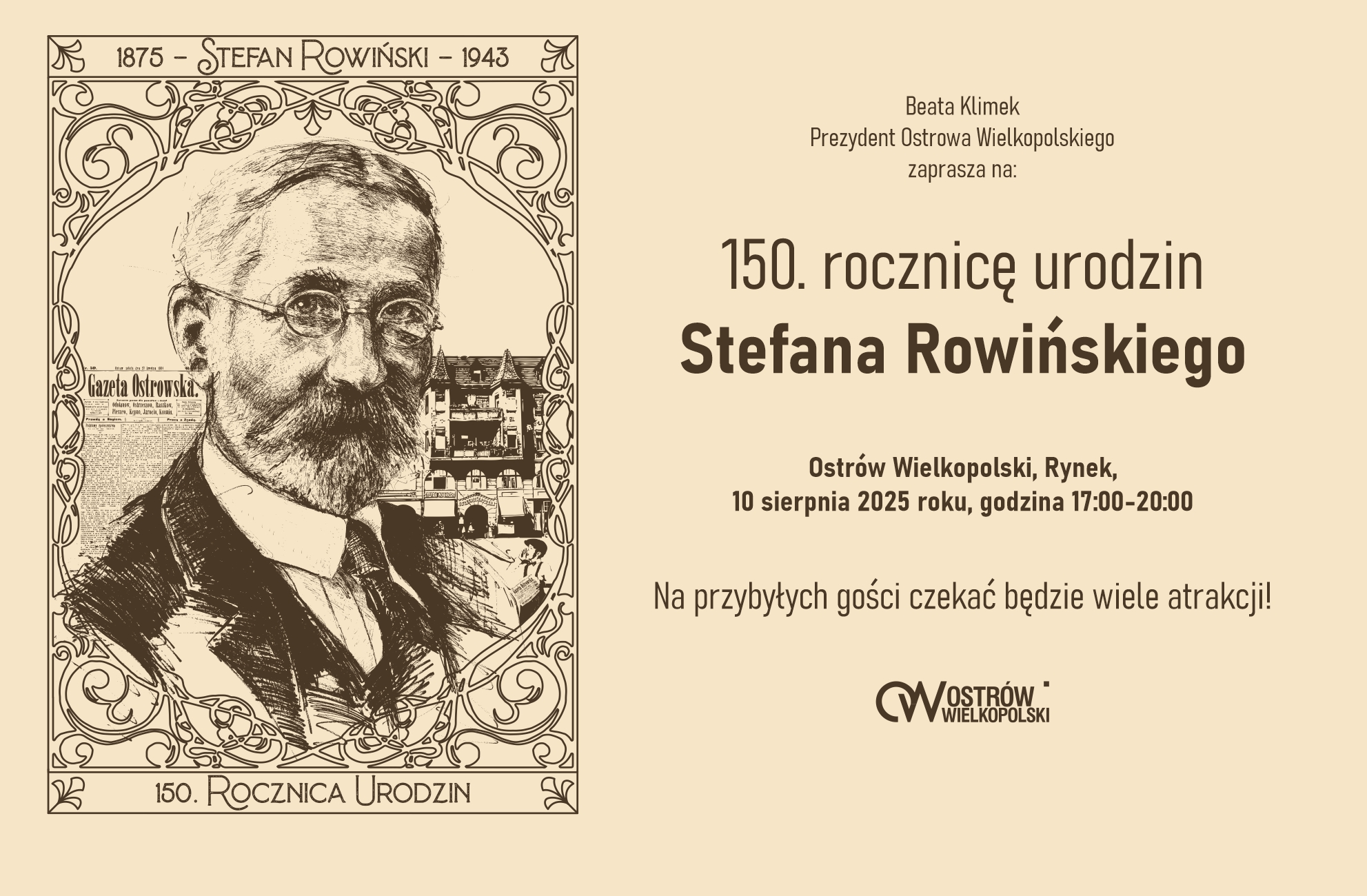 aktualność: 150. rocznica urodzin Stefana Rowińskiego. Przyjdź na Rynek!
